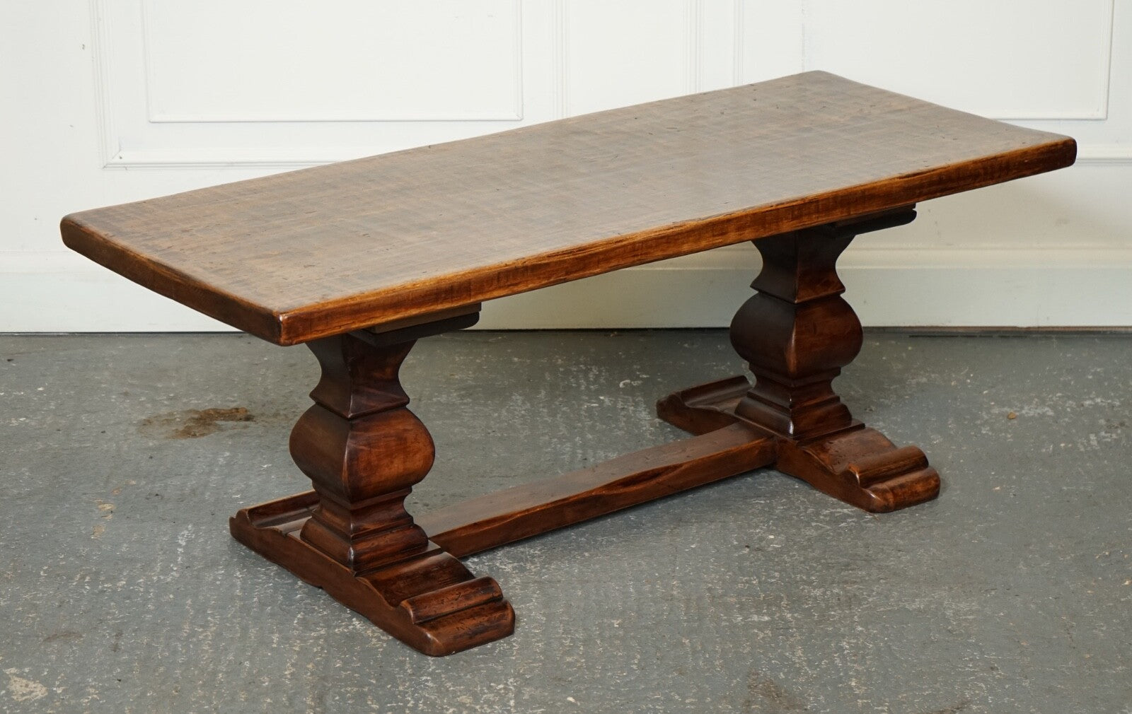 VINTAGE REFECTORY ROBERT MOUSEMAN THOMPSON STYLE DAZED OAK COFFEE TABLE J1