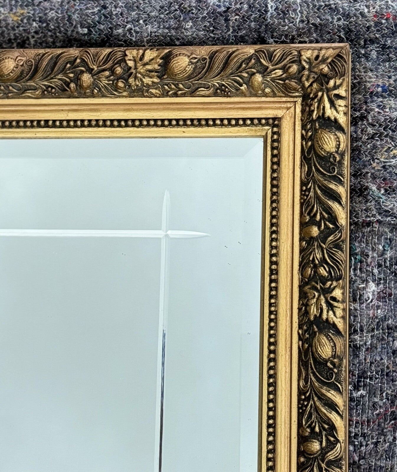 VINTAGE GOLD ORNATE BEVELLED MIRROR