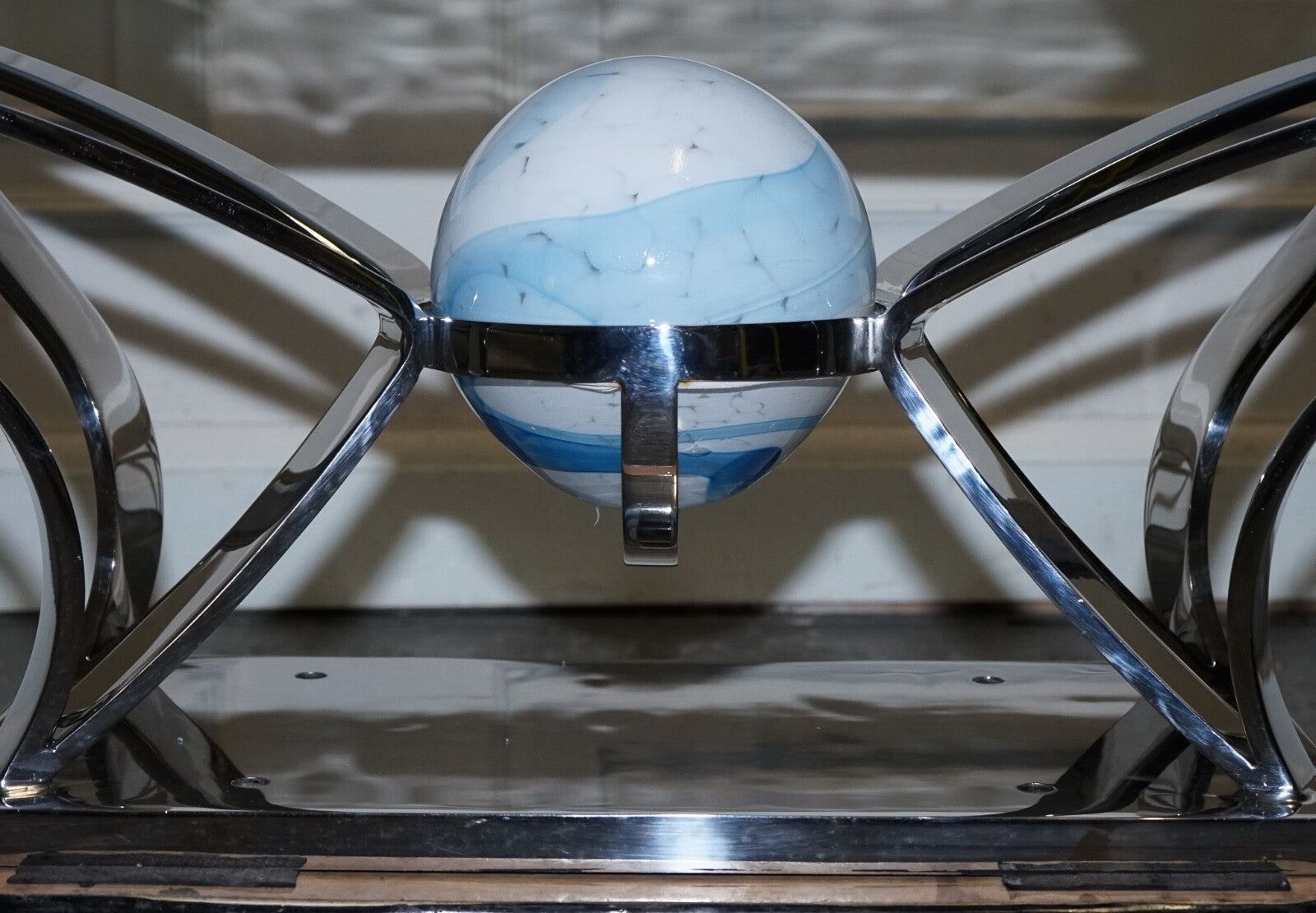 RARE CUSTOM HAND MADE GLASS MARINE GRADE STAINLESS STEEL COFFEE TABLE BY SOLIART