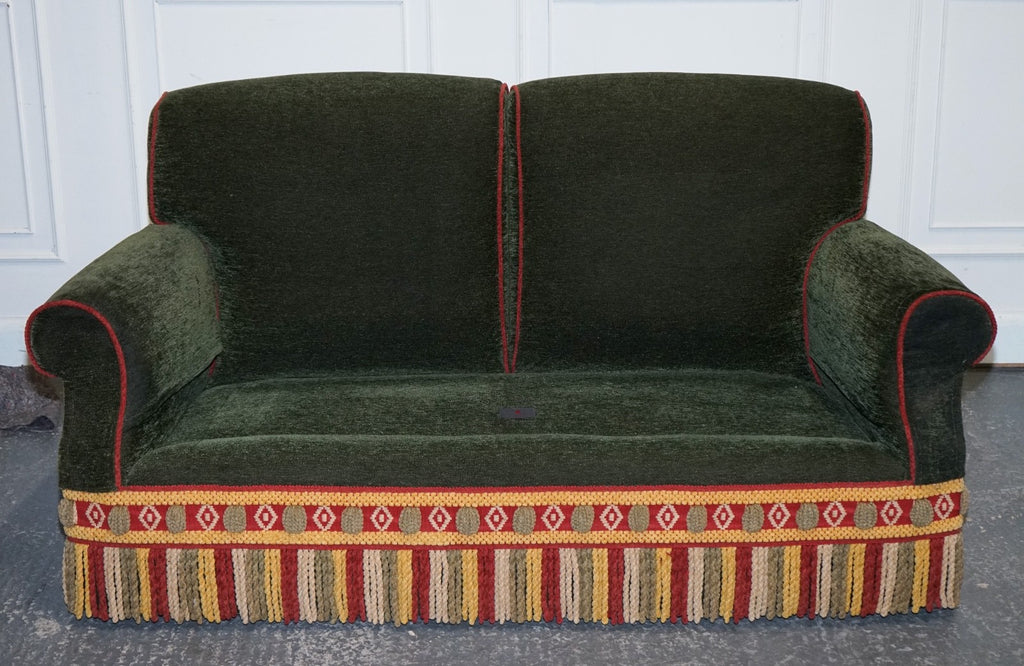 PETER DUDGEON BRITISH HANDMADE GREEN FABRIC HOWARD STYLE 2 SEATER SOFA RRP£10000