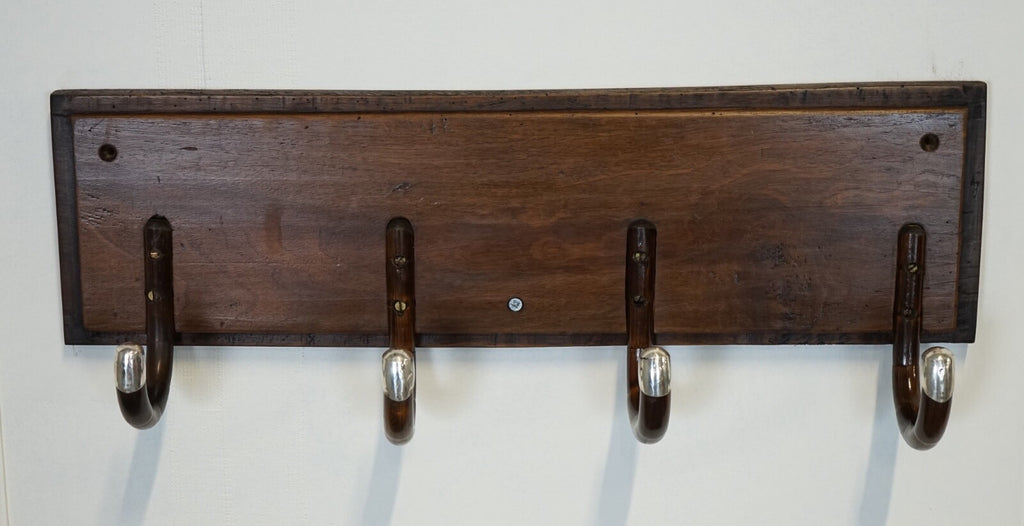 RARE CUSTOM MADE ART DECO 1920 STERLING SILVER MOUNTED HAT COAT WALL RACK J1
