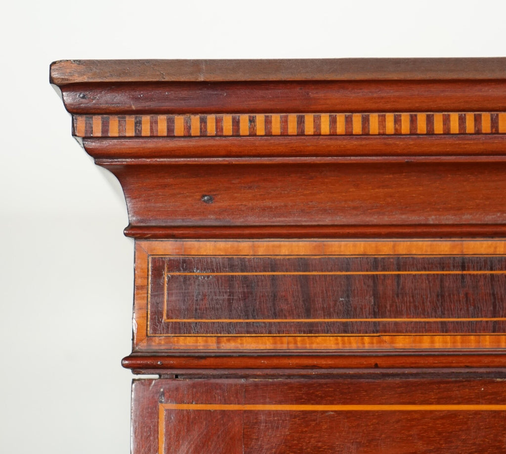 EDWARDIAN FLAMED HARDWOOD SHERATON REVIVAL DOUBLE WARDROBE J1