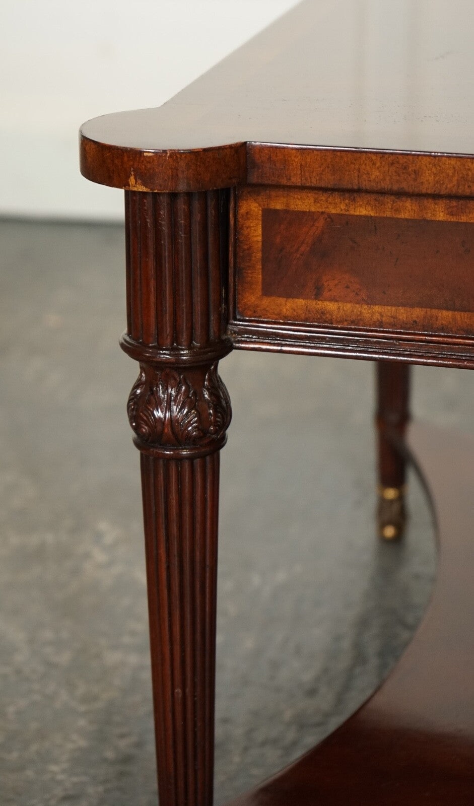 REGENCY STYLE COFFEE TABLE WITH FOUR DRAWERS BRASS FEET
