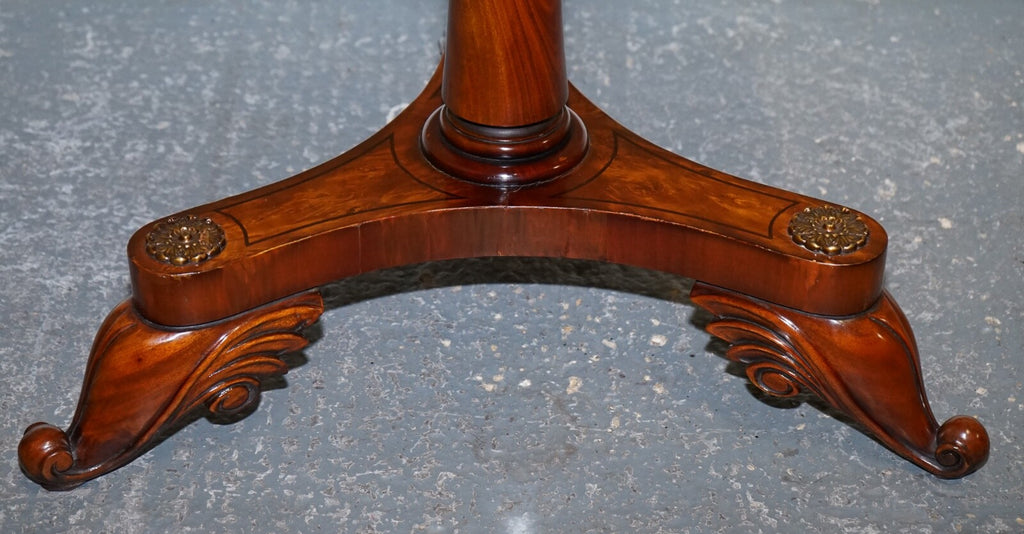 STUNNING FULLY RESTORED FRENCH EMPIRE STYLE BURR WALNUT SIDE WINE LAMP END TABLE