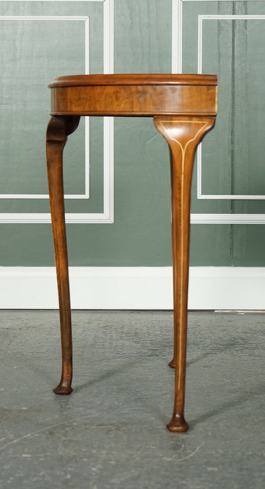 VINTAGE ORIENTAL HALF MOON DEMI LUNE TABLE MADE BY NORTHAMPTON CABINET COMPANY