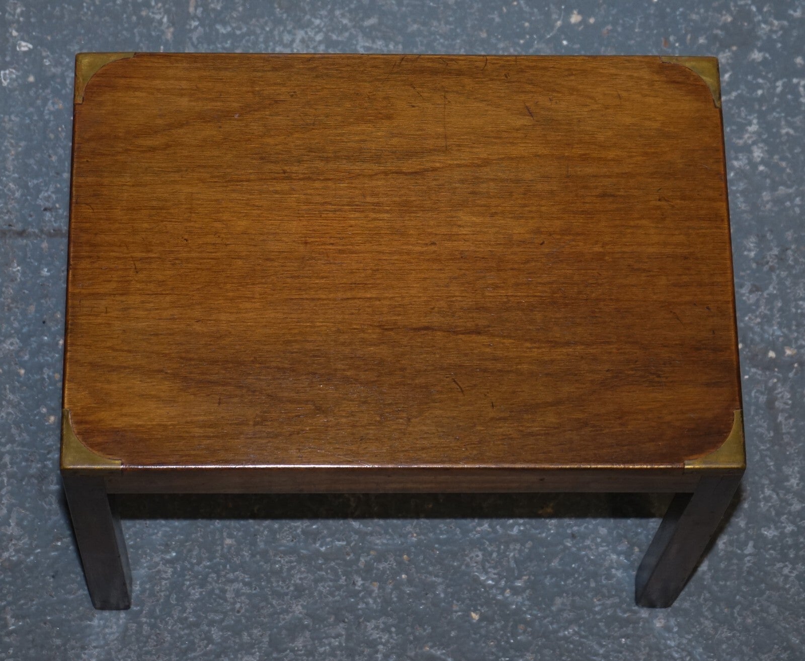 VINTAGE LONDON HARRODS KENNEDY MILITARY CAMPAIGN NEST OF TWO TABLES BRASS DETAIL