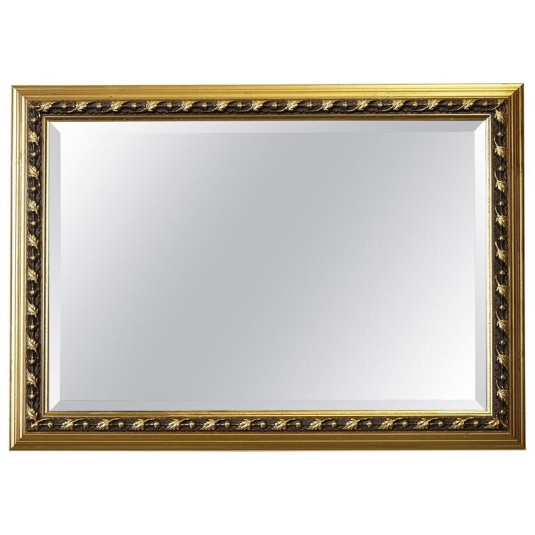 LOVELY GOLD ORNATE RECTANGLE BEVELLED MIRROR J1