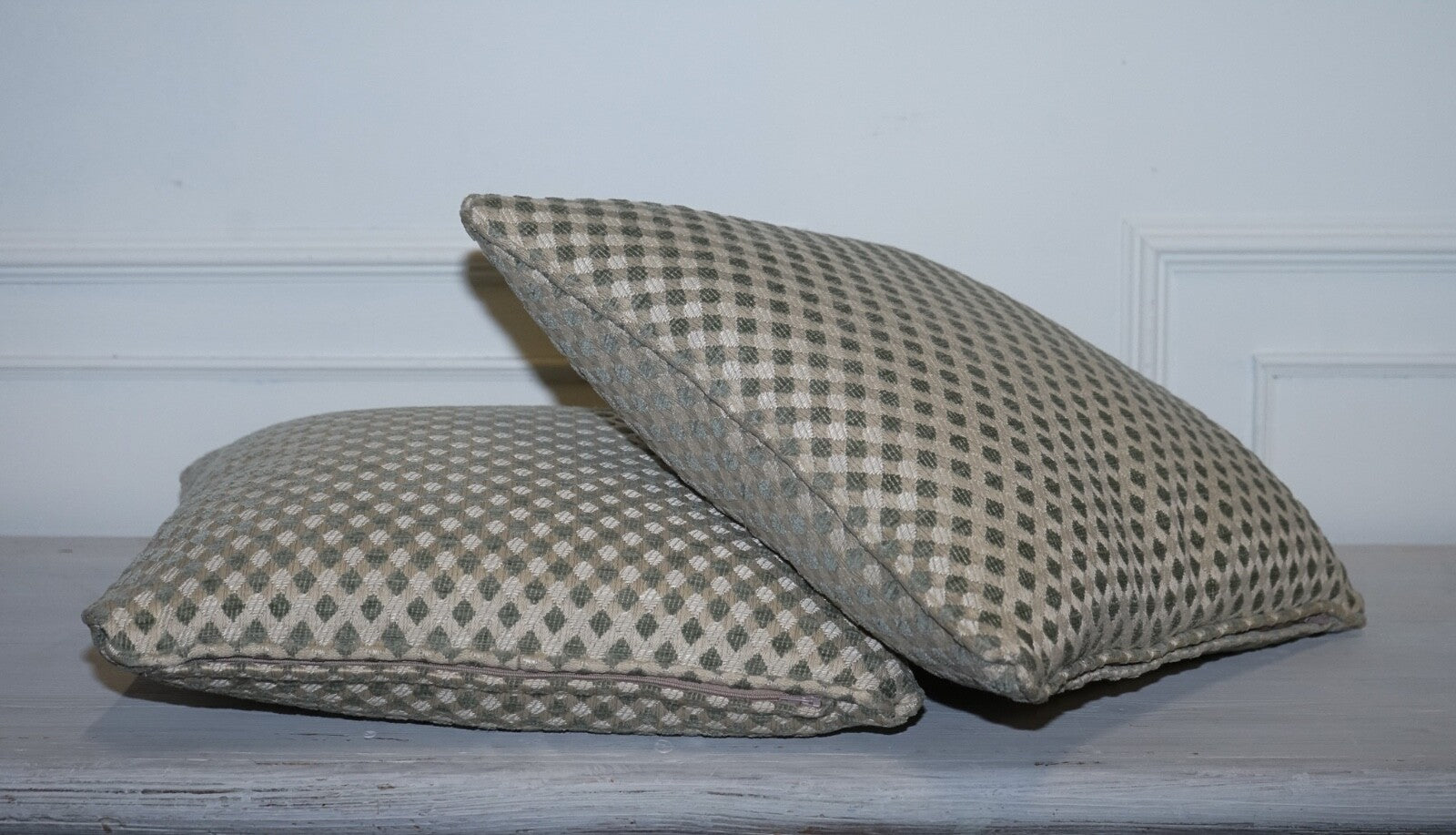 VINTAGE DURESTA DUCK SCATTER CUSHION CREAM AND SAGE
