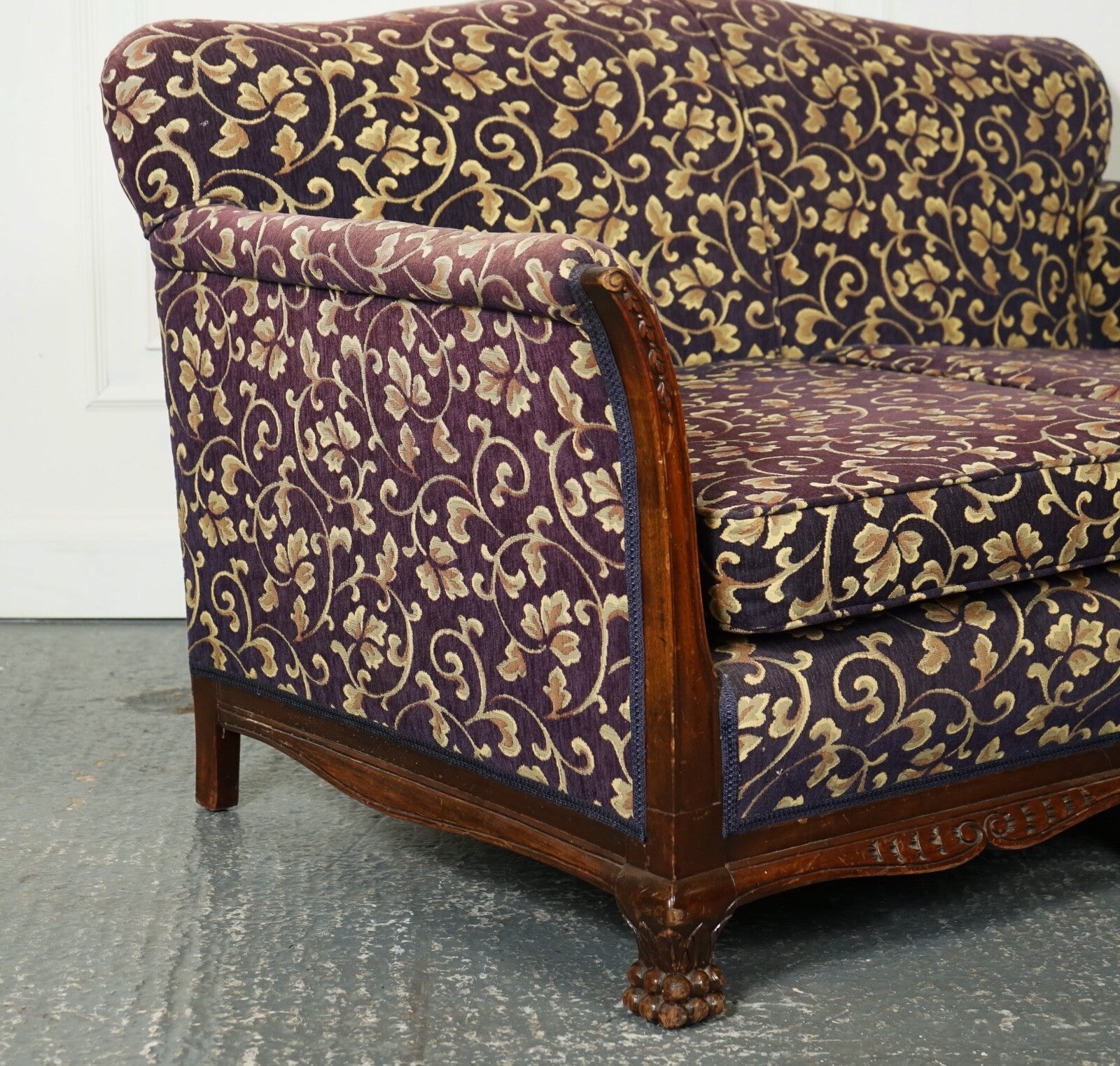 VICTORIAN FABRIC BERGERE SUITE SOFA AND TWO ARMCHAIRS UPHOLSTERY PROJECT J1