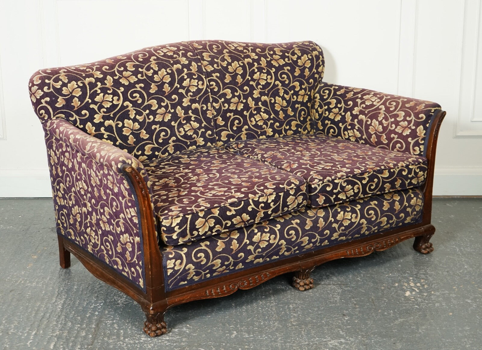 VICTORIAN FABRIC BERGERE SUITE SOFA AND TWO ARMCHAIRS UPHOLSTERY PROJECT J1