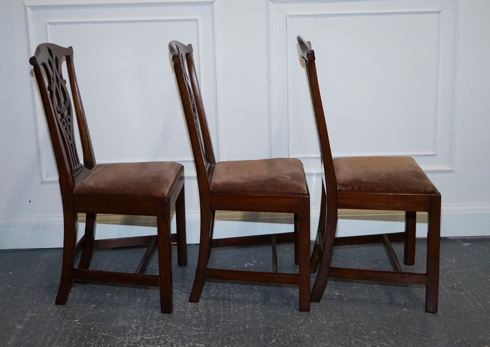 LOVELY CHIPPENDALE STYLE SET OF 6 DINING CHAIRS H FRAME