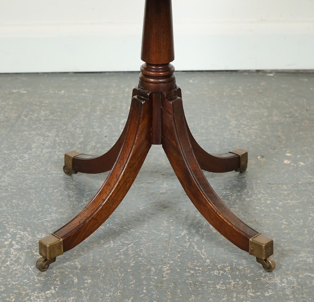 REVOLVING MILITARY CAMPAIGN REGENCY STYLE DRUM SIDE END TABLE BEVAN FUNNELL