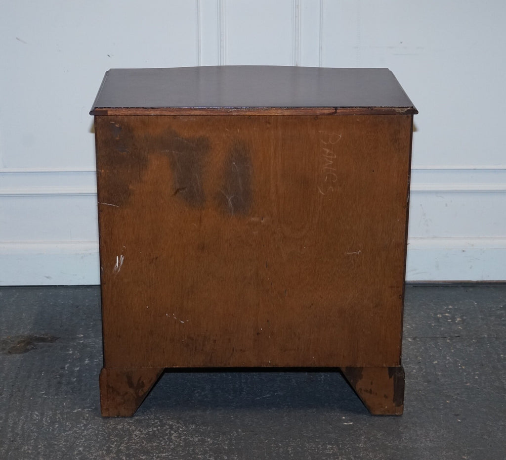 LATE 20TH CENTURY BURR WALNUT CHEST OF DRAWERS WITH BRASS HANDLES