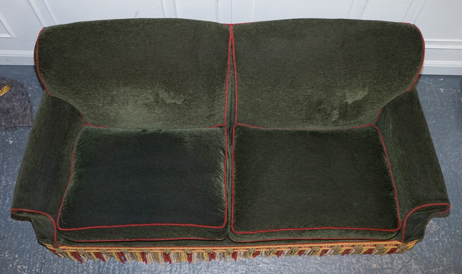 PETER DUDGEON BRITISH HANDMADE GREEN FABRIC HOWARD STYLE 3 SEATER SOFA RRP£12000
