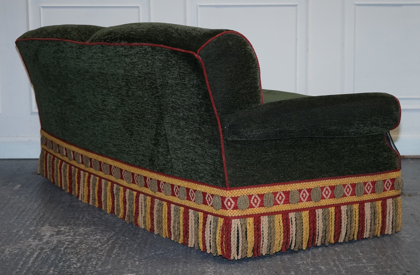 PETER DUDGEON BRITISH HANDMADE GREEN FABRIC HOWARD STYLE 3 SEATER SOFA RRP£12000
