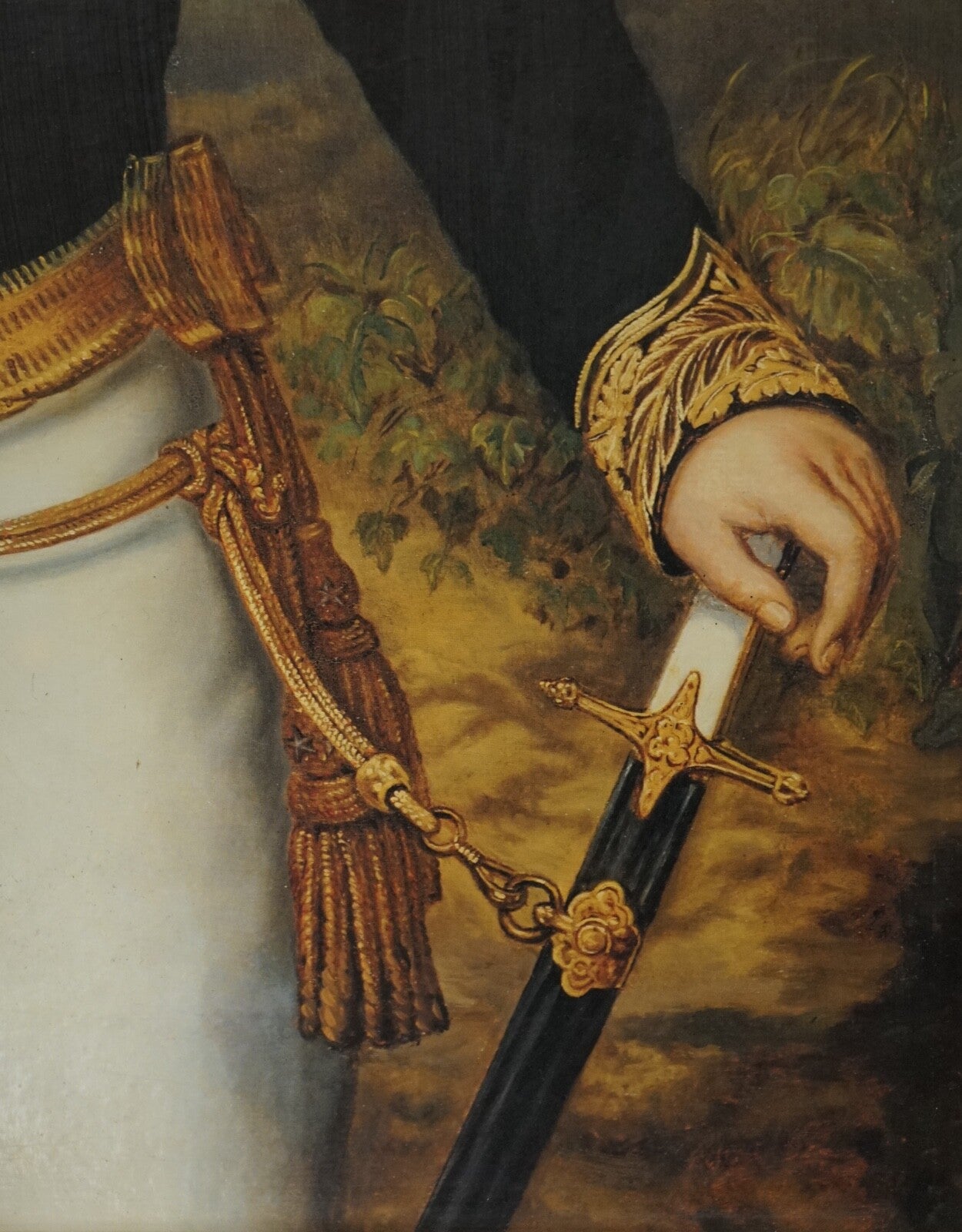 CEREMONIAL DRESS THIERRY PONCELET FRAMED ART PRINT BLACK AND GOLD FRAME