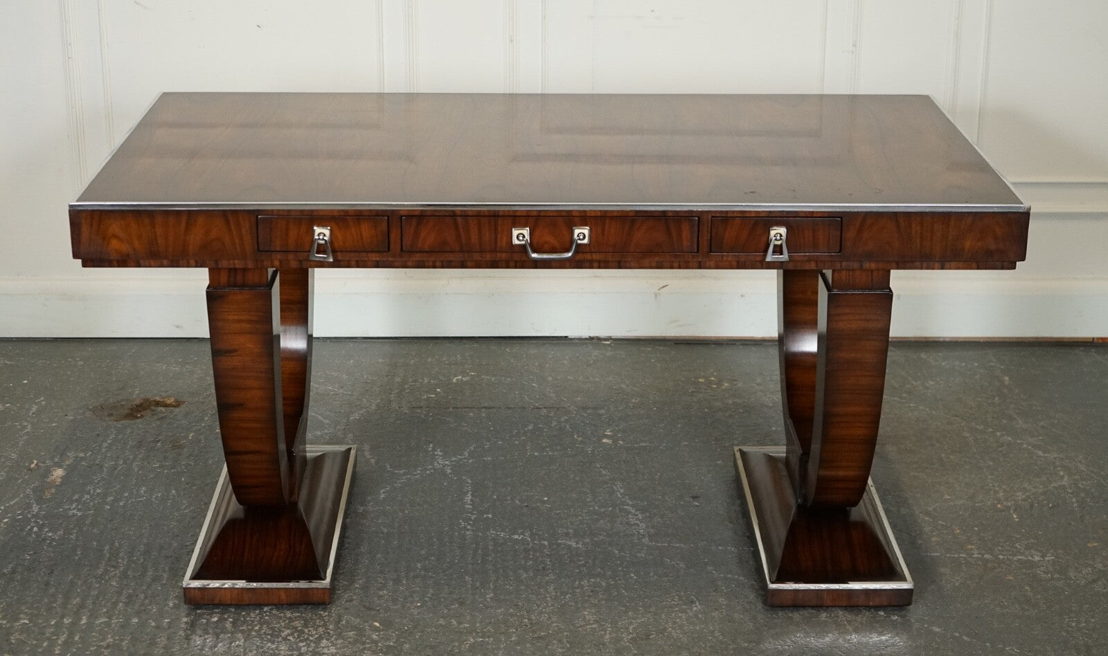 RARE THEODORE ALEXANDER ART DECO STYLE OFFICE DOUBLE SIDED DRAWERS DESK