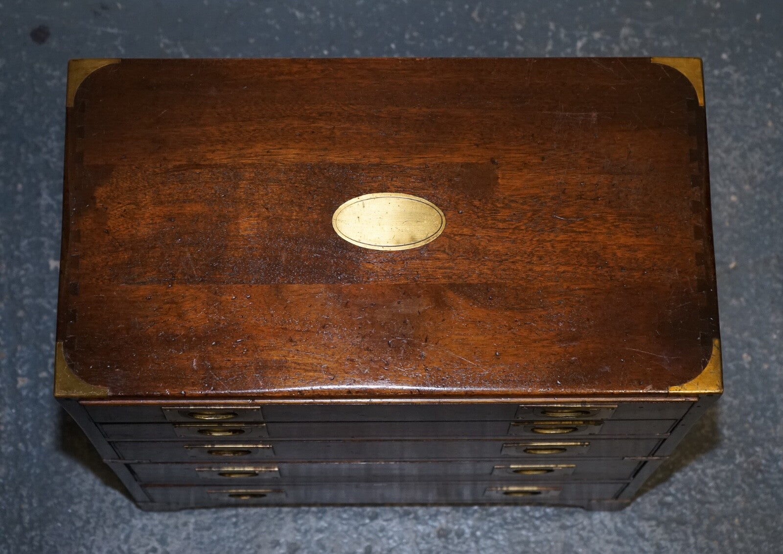 VINTAGE HARRODS KENNEDY BRASS MILITARY CAMPAIGN CHEST OF DRAWERS