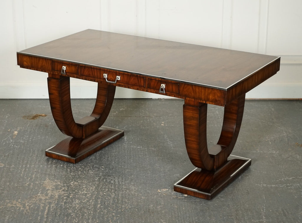 RARE THEODORE ALEXANDER ART DECO STYLE OFFICE DOUBLE SIDED DRAWERS DESK