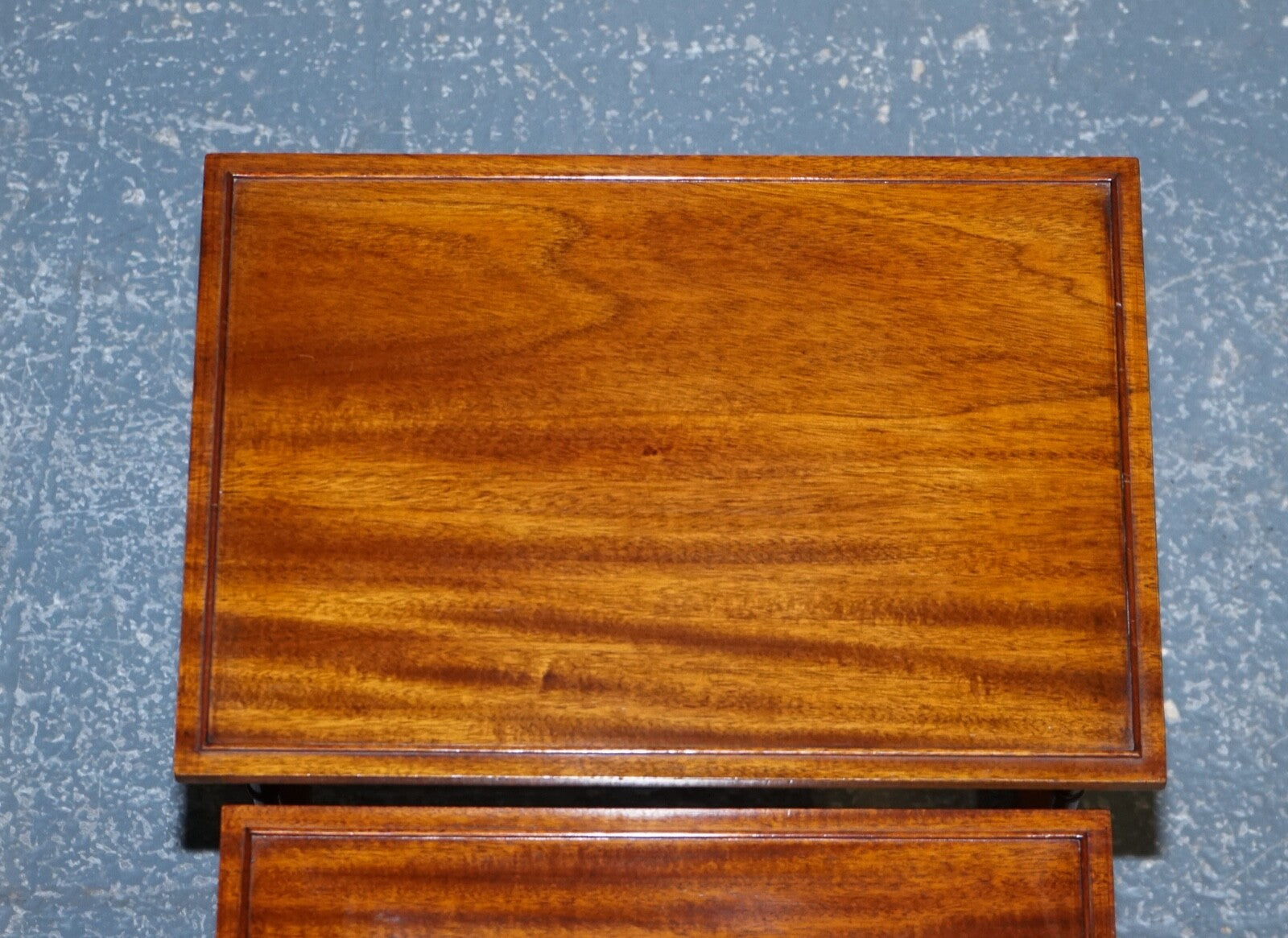 GEORGIAN NEST OF FOUR NESTING TABLES SIDE TABLES WITH BAMBOO LEGS