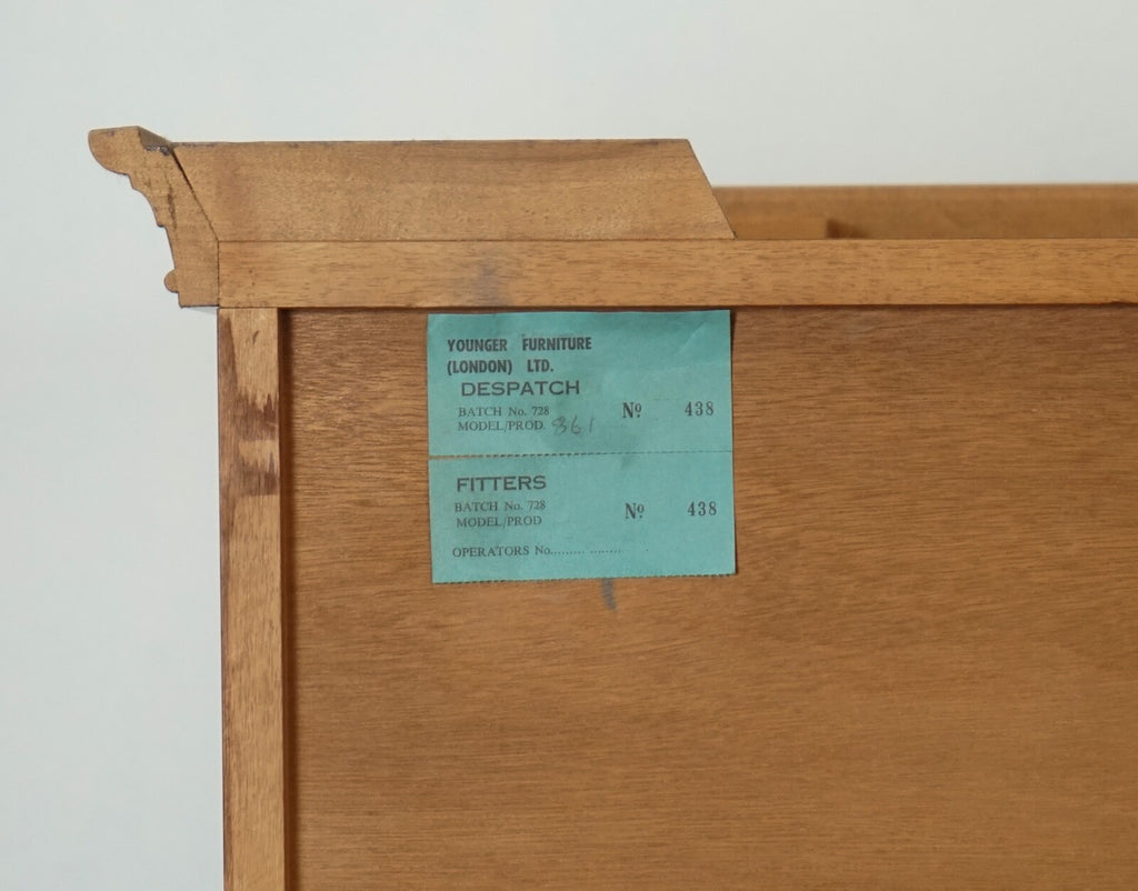 VINTAGE TALL OPEN SOLID BOOKCASE 5 SHELVES MADE BY YOUNGER FURNITURE LONDON J1