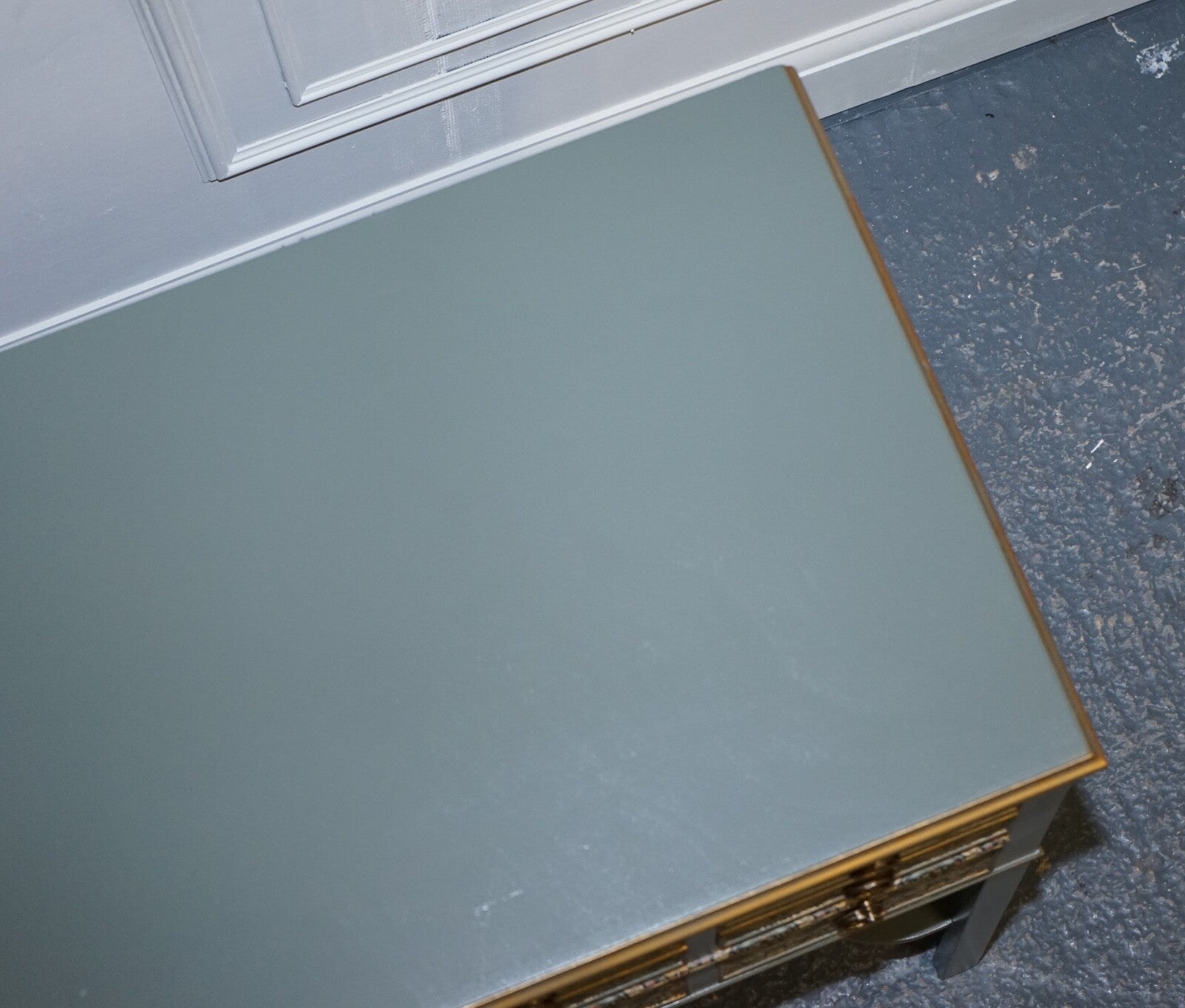 EUCALYPTUS GREEN & GOLD CONSOLE TABLE SIDEBOARD STRAWBERRY THIEF WILLIAM MORRIS