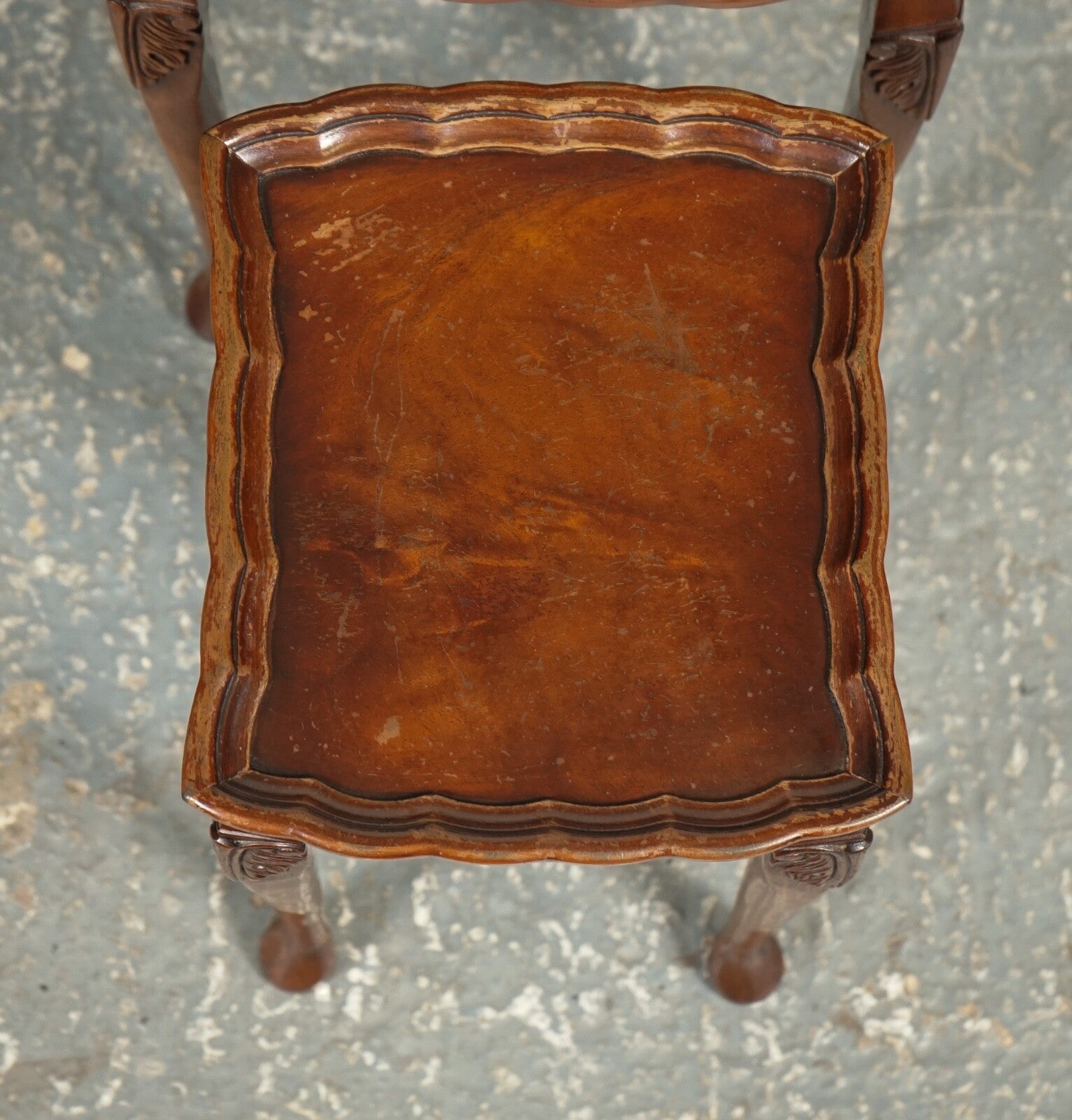 VINTAGE BEVAN FUNNEL NEST OF TABLES WITH PIE CRUST TOP J1