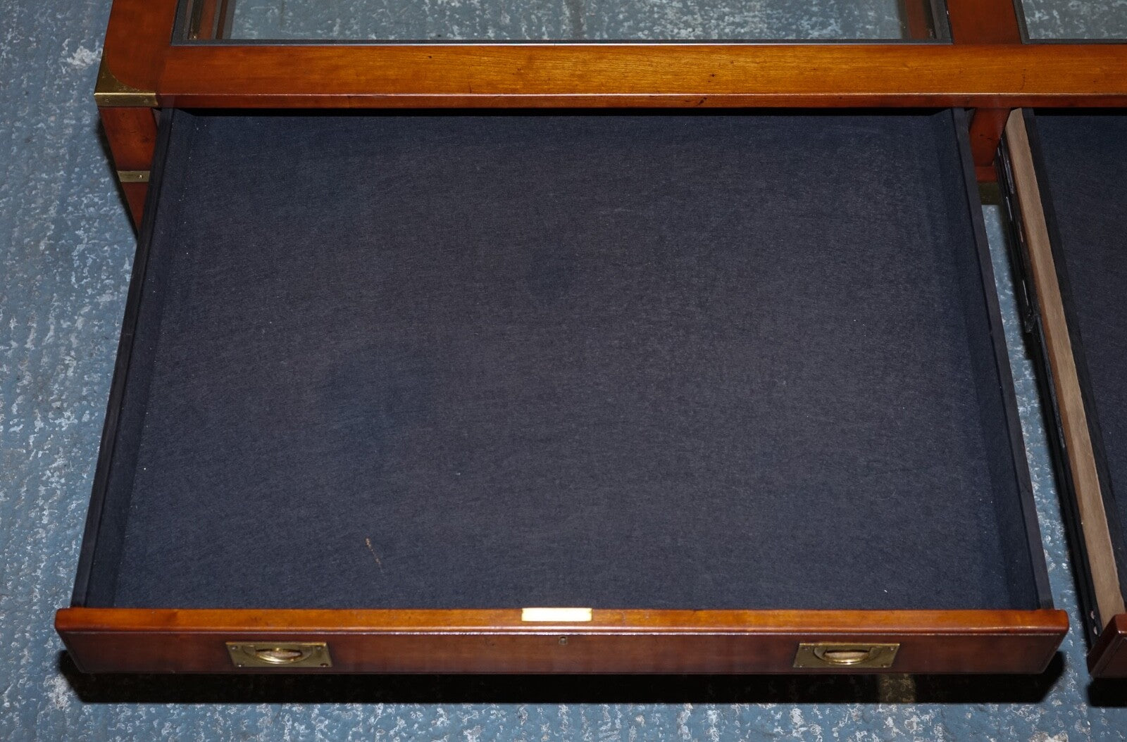 VERY LARGE COFFEE TABLE WITH INLAID GLASS PANELS  MADE BY KENNEDY HARRODS