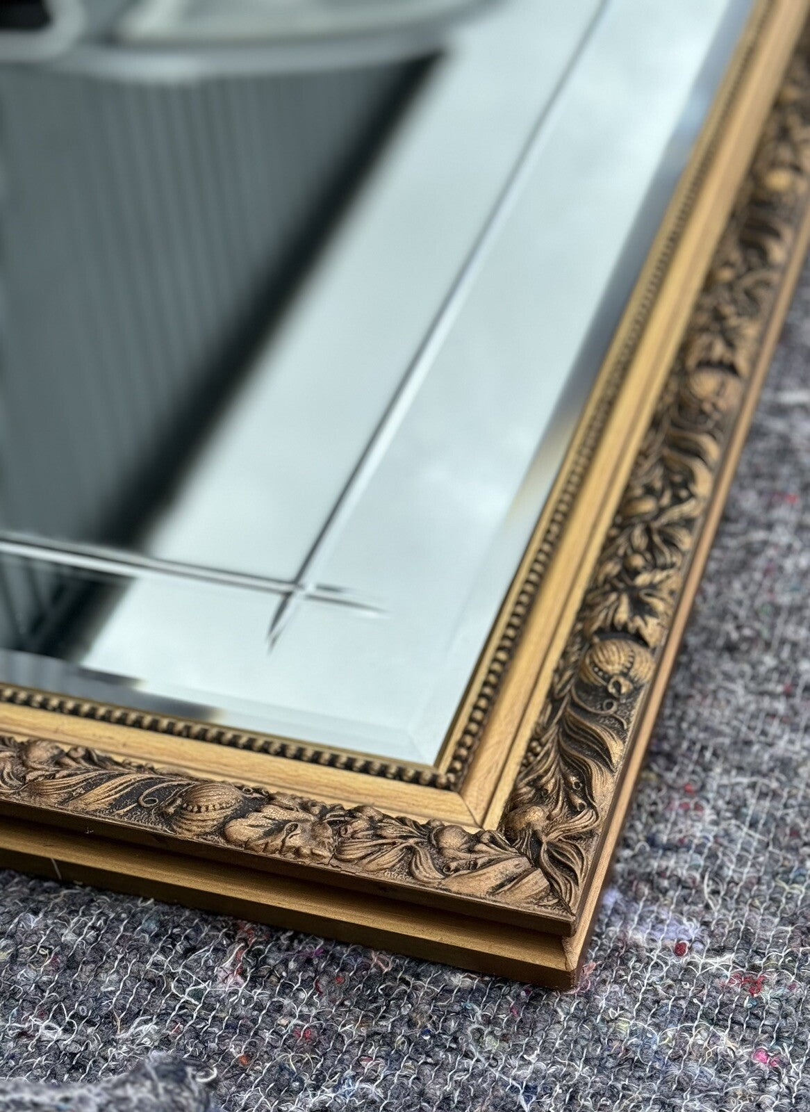 VINTAGE GOLD ORNATE BEVELLED MIRROR