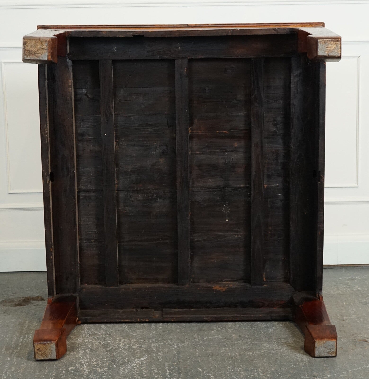 LARGE ANTIQUE CHINESE OPIUM COFFEE TABLE WITH CANE INSET TOP J1