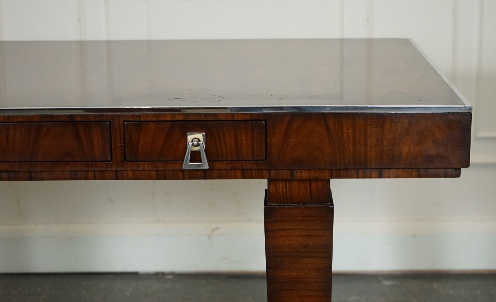 RARE THEODORE ALEXANDER ART DECO STYLE OFFICE DOUBLE SIDED DRAWERS DESK