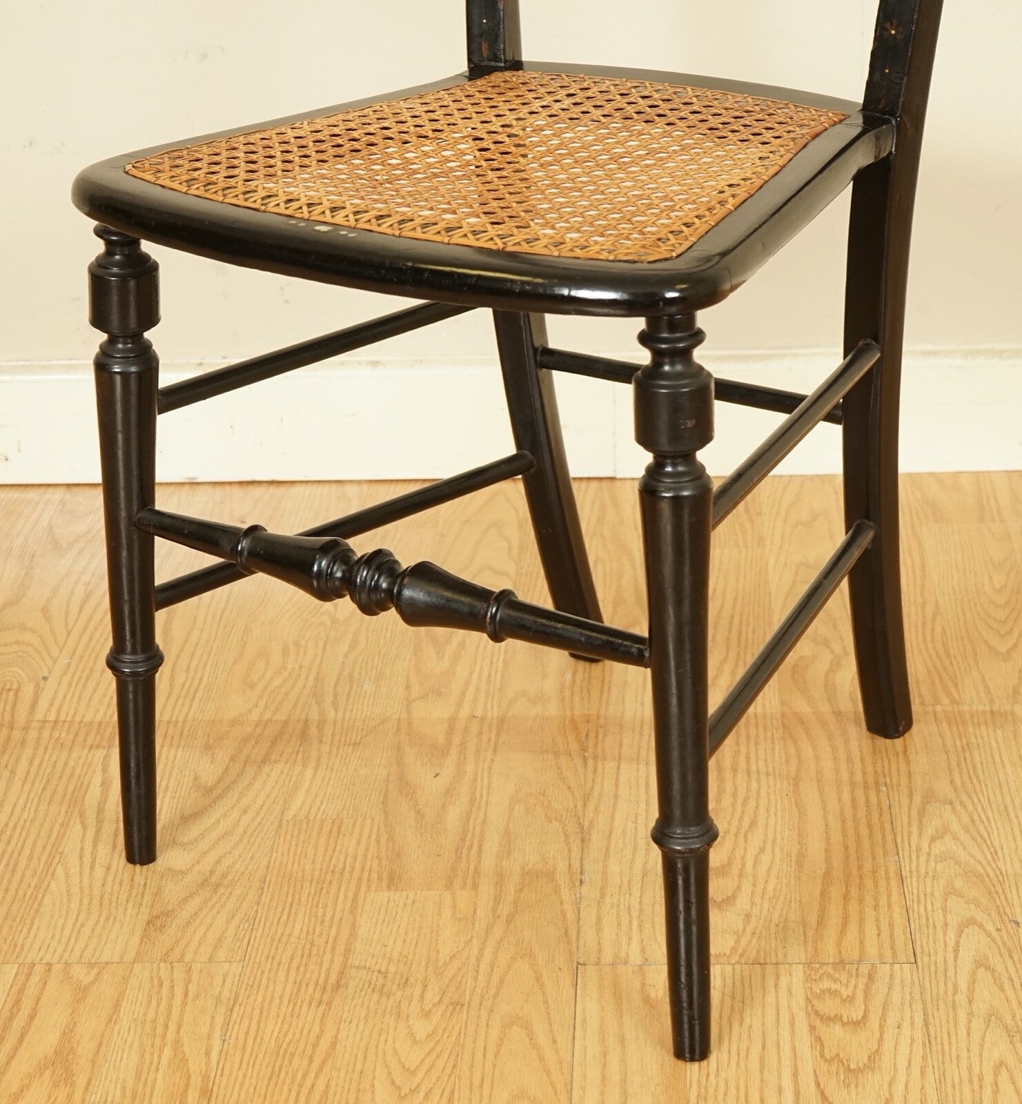 ANTIQUE CIRCA 1815 MOTHER OF PEARL INLAID EBONISED REGENCY OCCASIONAL CHAIR