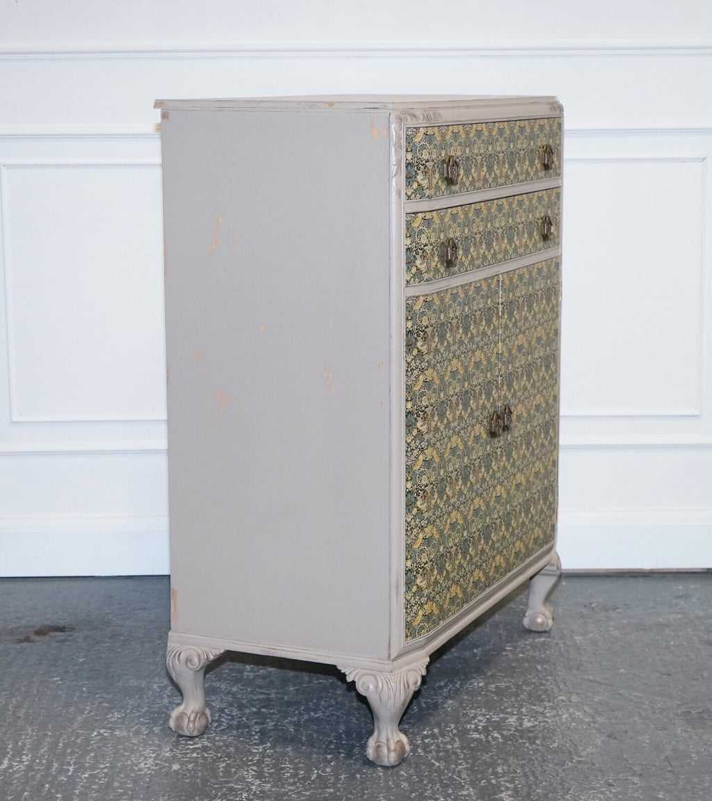 1930s WARING & GILLOW HAND PAINTED CHEST OF DRAWERS CUPBOARD WILLIAM MORRIS