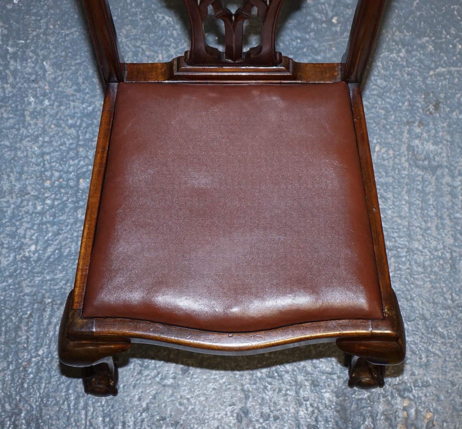 JAMES PHILLIPS CHIPPENDALE STYLE CLAW & BALL SIDE DINING DESK LEATHER CHAIRS