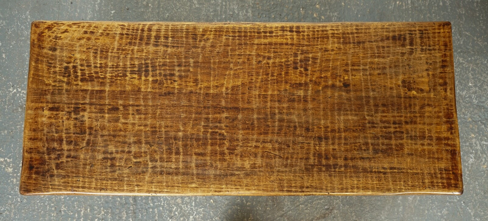 VINTAGE REFECTORY ROBERT MOUSEMAN THOMPSON STYLE DAZED OAK COFFEE TABLE J1
